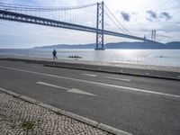 Beautiful View of Coastal Road in Lisbon, Portugal