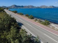 Aerial View of Coastal Road in Mallorca, Spain