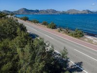 Aerial View of Coastal Road in Mallorca, Spain