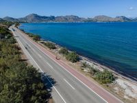 Aerial View of Coastal Road in Mallorca, Spain