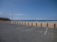 Coastal Road Parking Lots on Sandy Beach