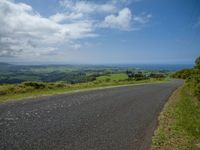 Coastal Road View: Overlooking the Ocean Horizon
