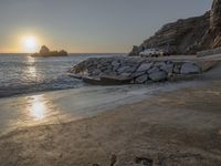 Coastal Water: A Nature Scene with Trees and the Ocean in Portugal