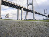 Cobble Stone Bridge in Lisbon, Portugal