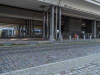 Cobble Stone Road in Berlin's Modern Urban Landscape