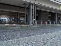 Cobble Stone Road in Berlin's Modern Urban Landscape