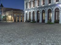 Cobble Stone Road and Plaza's Illuminated by Light