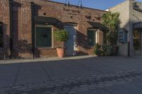 Cobblestone City Street with Brick Buildings 001