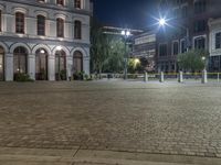 Cobblestone Plazas and Urban Nightlife