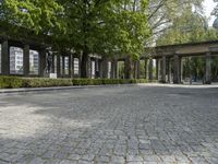 Cobblestone Road in Berlin: Embracing Spring and Nature