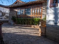 Cobblestone Road and Residential Buildings