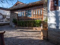 Cobblestone Road with Residential Buildings