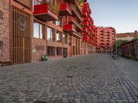 Cobblestone Roads at Dawn: City Courtyard in Europe