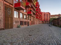 Cobblestone Roads at Dawn: City Courtyard in Europe