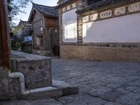 Cobblestone Roads and Historic Buildings in Yunnan, China