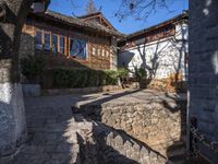 Cobblestone Roads and Residential Buildings in Yunnan