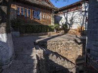 Cobblestone Roads and Residential Buildings in Yunnan