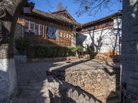 Cobblestone Roads and Residential Buildings in Yunnan