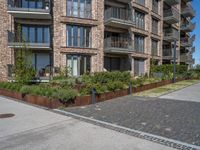 Cobblestone Street: Urban Design with Clear Sky