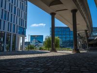 Cobblestone Streets Under Berlin's Clear Sky