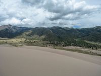 Colorado Desert Landscape: Dunes and Mountain