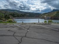 Colorado Landscape: Asphalt Road Leading to a Beautiful Lake