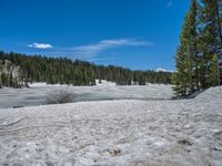 Colorado Landscape: Road, Snow, and Lake