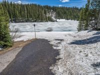 Colorado Landscape: Road and Snow Scene