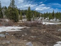 Snowy Colorado Landscape with Open Space Lake