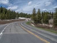 Colorado Landscape: Snowy Road with Clouds