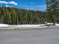 Colorado Landscape: Snowy Road alongside a Frozen Lake