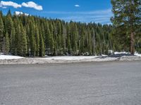 Colorado Landscape: Snowy Road alongside a Frozen Lake