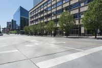 a view of an empty city street in the daytime's sun in chicago, illinois