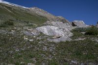 Colorado Mountain Landscape: Grass Highland Overlooking a Mountain Range