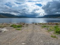 Road to Serenity: Colorado's Beach and Lake Surrounded by Clouds