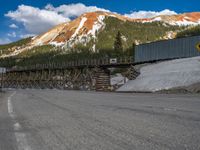 Colorado Road: Snowy Forest and Mountain