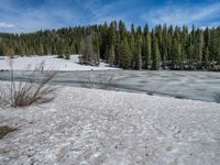 Road in Colorado: Snowy Mountains and Clear Skies