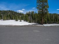 Colorado Road: Snowy Mountains and Lake