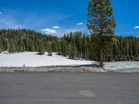 Colorado Road: Snowy Mountains and Lake