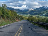 A Rural Road in Colorado: Aspen Trees and Pikes Peak