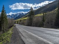 Scenic Road in Colorado: Mountains and Clouds