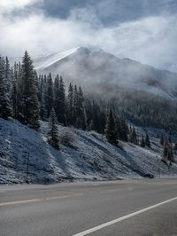 Snow Covered Road in Colorado's Mountain Landscape