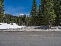 Snowy Road in Colorado: A Landscape Leading to a Tranquil Lake