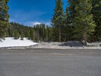 Snowy Road in Colorado: A Landscape Leading to a Tranquil Lake