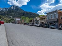 Suburban Village in Colorado: Shops and Cloudy Day