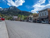 Suburban Village in Colorado: Shops and Cloudy Day