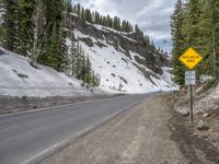 Colorado, USA Landscape: Road Covered in Snow