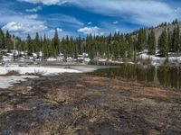 Winter Landscape in Colorado: Open Space and Lake