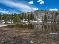 Winter Landscape in Colorado: Open Space and Lake