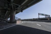 Concrete Bridge on Highway with Motion Blur